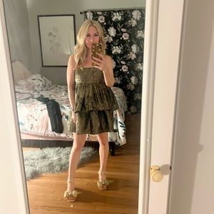 Sparkly gold and black holiday dress from urban outfitters